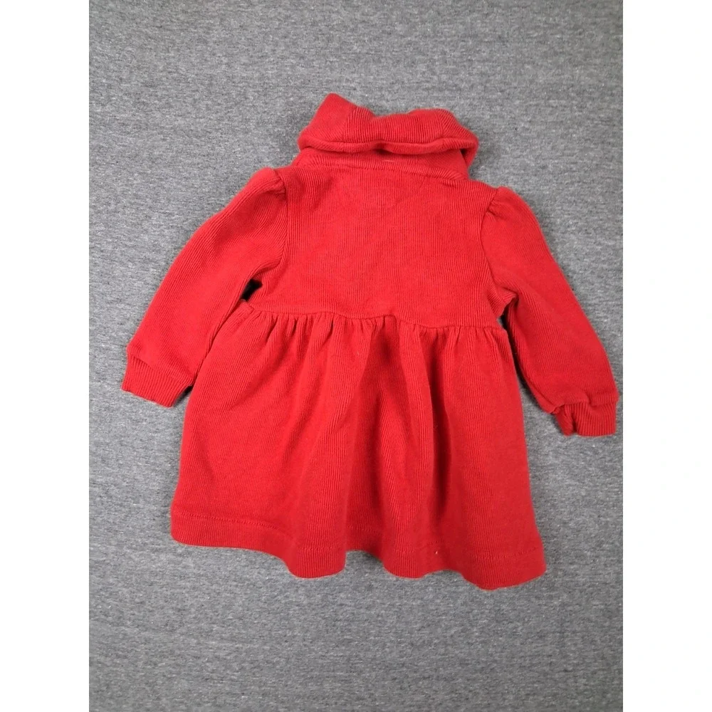 Ralph Lauren Baby Dress 9 Month Red Knit‎ Wrap Polo Bear Skating Preppy Holiday